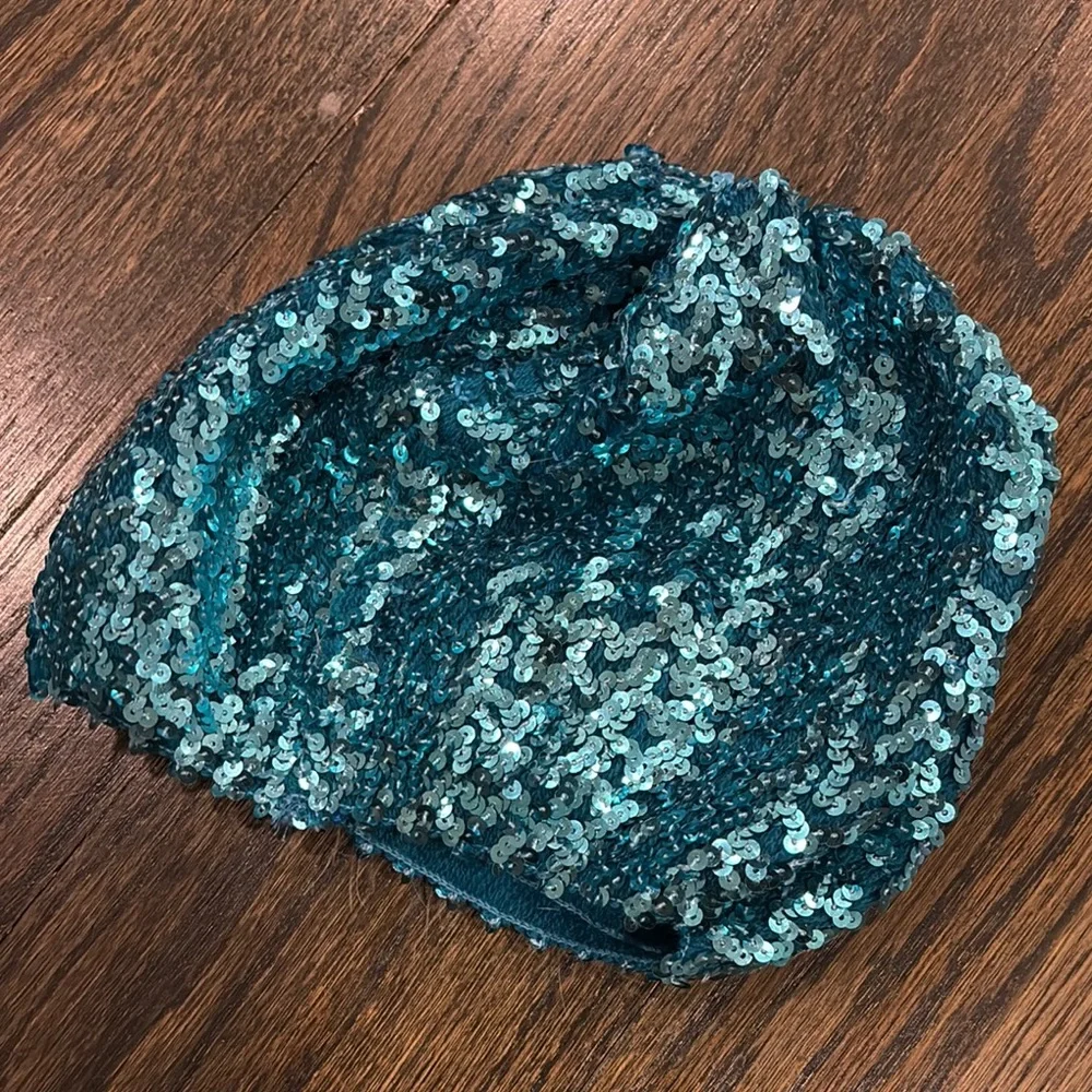 Kids Sequin Beret with Floral Accent
